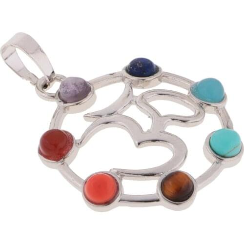 Colorful Hollow Sanskrit Pendant Charm DIY Reiki Necklace Pendant