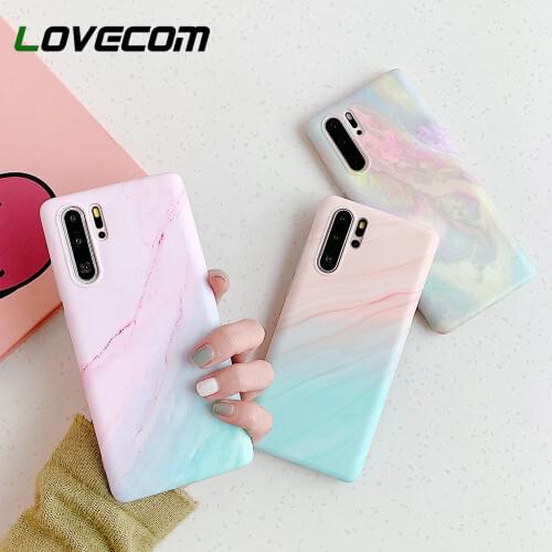 LOVECOM Vintage Gradual Marble Phone Case For Huawei P40 P30 P20 Pro Mate 20 Mate 30 Lite Pro Matte Soft IMD Back Cover Coque
