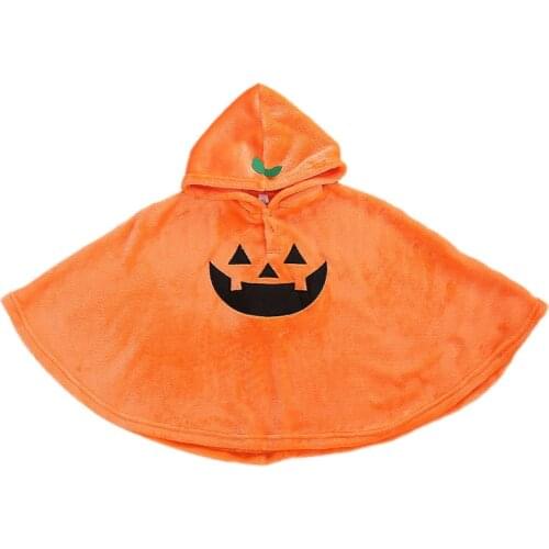 Hot Sale Toddler Baby Halloween Costume Funny Ghost Pattern Cloak Hooded Fleece Cape Coat 9M-4Y