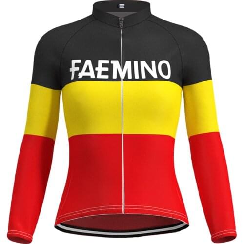 1962 Competition FAEMINO Team Woman Retro Cycling Jersey Long Sleeves Clothing Mtb Bike Triathlon Jersey maillot ciclismo mujer