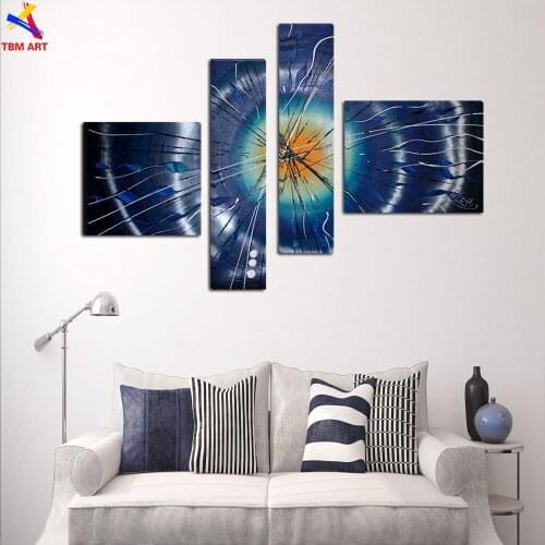 4PCS Thick Texture Hand Painted Modern Abstract Oil Painting on Canvas Wall Art Gift No Frame for Living Room Decoration JYJZ063
