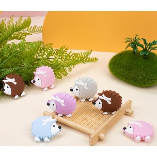 Sunrony 50pcs Hedgehog Silicone Beads Silicone Teether Accessories DIY Silicone Bead Teething Necklace Self Made Gifts