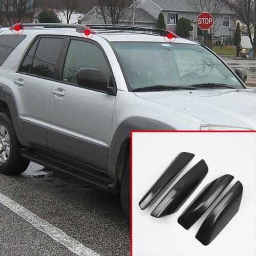 4PCS ABS Car Accessories Roof Rack Rail End Cover Shell Replacement for Toyota 4Runner N210 Hilux Surf SW4 2003-2009