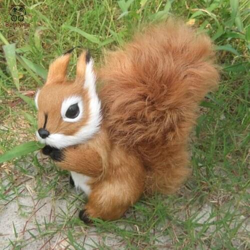BOLAFYNIA Leather handmade simulation squirrel ornaments props simulation animal toy adornment