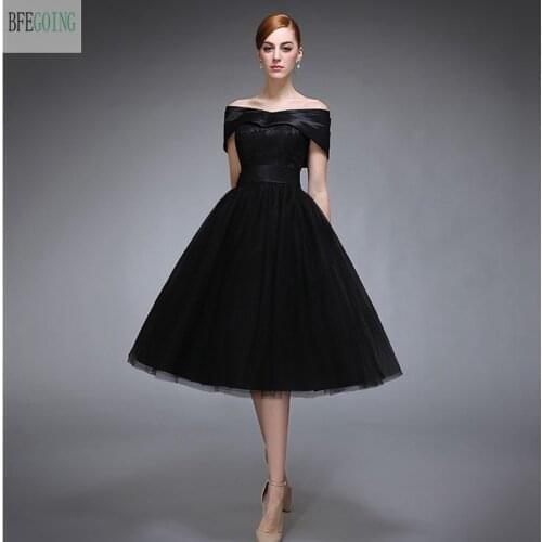Black Lace Satin Knee-Length Formal A-Line Bridesmaid Dress With Wrap Custom Made