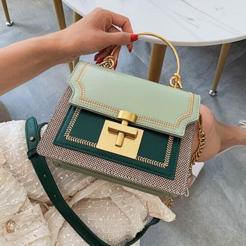 Designer Crossbody Tote Bags For Women Fashion Contrasting colors Chain Shoulder Bag Female Fashion Small Handbags
