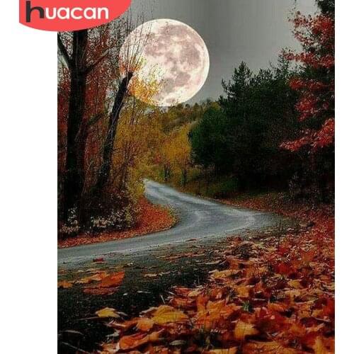 HUACAN Paint By Number Fall Drawing On Canvas HandPainted Painting Art Gift DIY Pictures By Number Moon Kits Home Decor