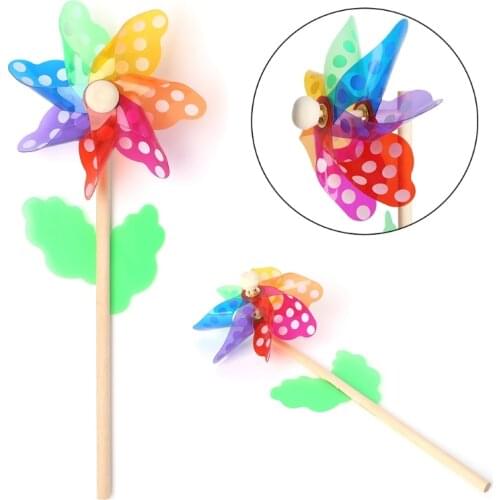 Windmill Toys Children Kids Garden Decoration 7 Leaves Colorful Outdoors Spinner Y9UA