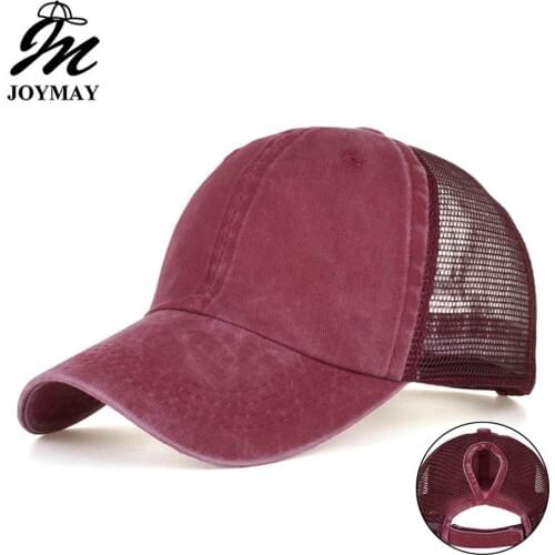 Joymay 2019 Ponytail Baseball Cap Women Messy Bun Snapback Summer Hats Casual Adjustable Caps Drop Shipping Accept B653