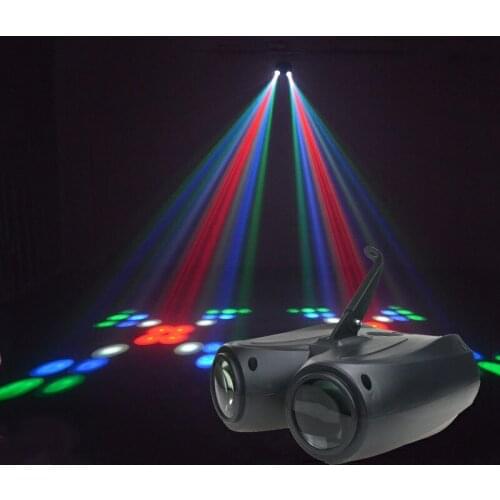 Colorful 20W RGBW Pattern Led Stage Effect Lighting 128/64LED Double Head Airship Projector Lamp Light DJ Disco Party lights