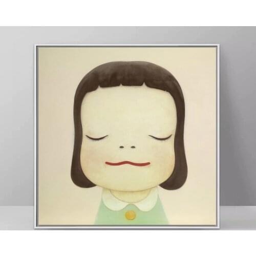 Nara Yoshitomo Alec Monopoly Cartoon Oil Painting Hand Made On Canvas Graffiti Art Oil Painting For Kids Wall Decoration