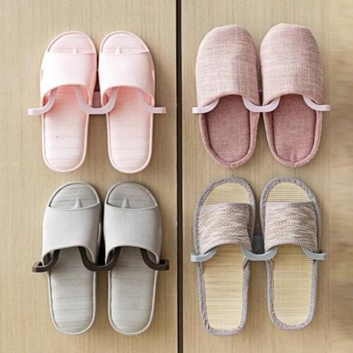 Wall Mounted Shoe Rack Shoes Hanger Slippers Hanging Shelf Holder Home Space Saving Shoe Storage Rack Bathroom Organizer