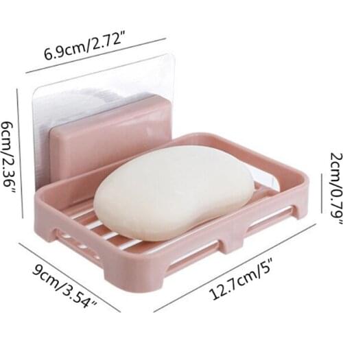 H55A Wall-mounted Suction Cup Soap Dish Box Free Punch Drain Rack Handmade Soap Holder Case Minimalist Modern Soap Tray Sink