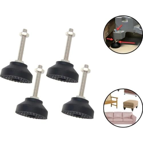 MroMax 1/2/4pcs Hot Adjustable Foot Pad Plastic + Metal M8*50/M12*50/M10*50/M10*100/M12*50/M12*100mm Base Diameter 50mm Hardware