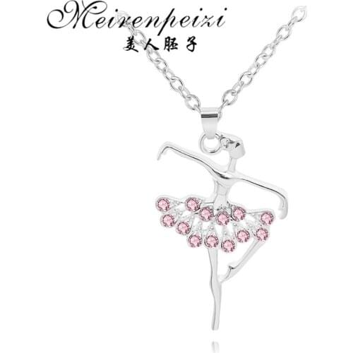 New Hot Sell Dancing Ballerina Dancer Ballet Pendant Necklace Charm Surprise Jewelry Gift for Girls Women