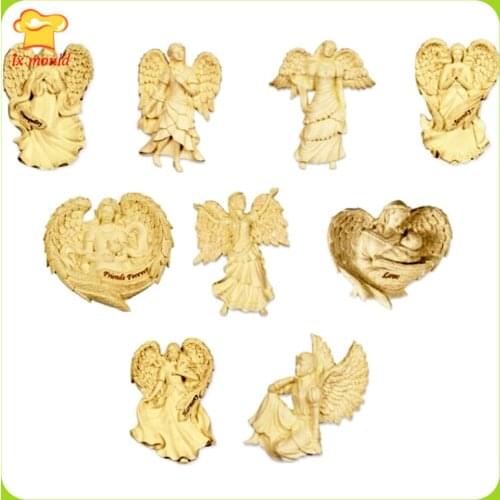 New 6 Styles Angel Molds Resin Clay Epoxy Silicone Mold Wing Angel Silicone Mould