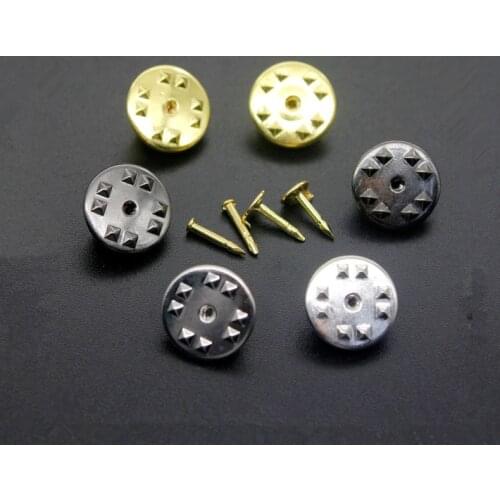 50sets/lot 11.4mm Base Butterfly Brooch Base Holder Copper Metal Brooch Pins Badge Holder For Diy Jewelry Making Findings