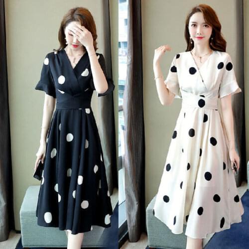 Vintage Korea Casual Long Boho Dresses Chic Print Dress Sexy Clothing Flare Sleeve V-Neck Office Lady Bandage Dresses Women