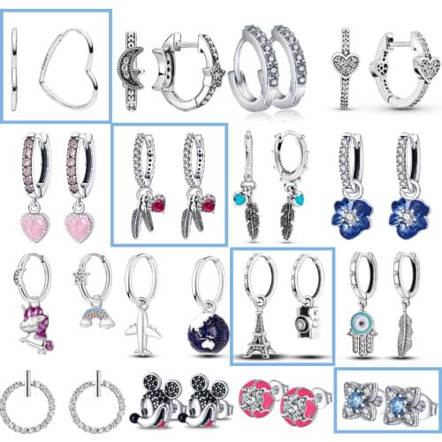 2021 Hot 925 Sterling Silver Lnfinite Zircon Ear Studs For The Original Earrings Charm Making Fashion DIY Jewelry Women