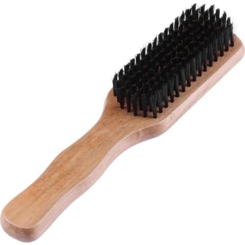 1pc Antistatic Cushion Hair Brush Comb Wooden Handle Massage Comb Hair Care Natural Bristle Hairbrush Salon Barber Styling Tool