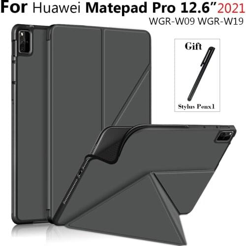 PU Leather Fold Magnetic Stand Cover for Huawei Matepad Pro 12.6 Inch 2021 Tablet Case for Huawei Matepad Pro 12.6'' WGR-W09 W19