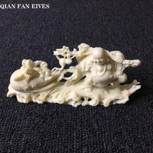 Chinese style Fortune Big Belly Laughing Buddha Sculpture Statue，Hand carved and polished，High-end home decoration figurines