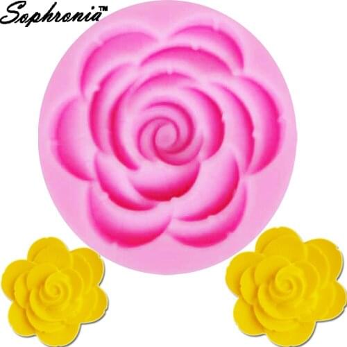 Sophronia UV Resin Jewelry Liquid Silicone Mold Rose Flower Shaped Charms Pendant For DIY Charms Making Jewelry M625