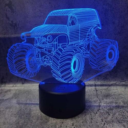Tractor 3D Illusion Lamp 7 Colors Changing USB Night lights Desk Table Lamp Remote Control Touch Switch Home Bedroom Decor Light