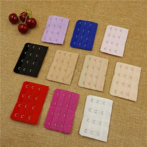 50pcs/lot ) 3 rows 4 Ladies women Useful Bra Extenders Strap Extension Adjustable bra Buckle Multi Color Available