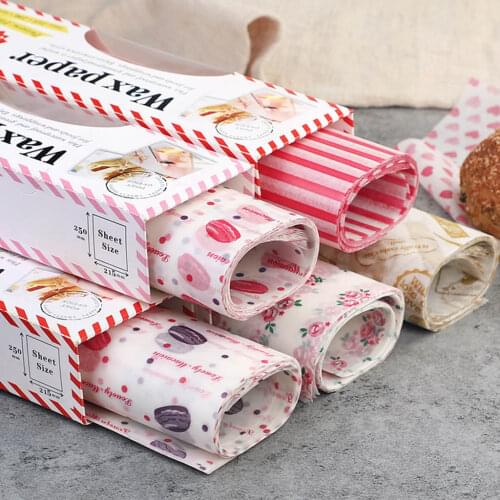 50Pcs/Lot Wax Paper Waterproof Oilproof Grease Paper Food Wrappers Wrapping Paper For Bread Sandwich Fries Oilpaper Baking