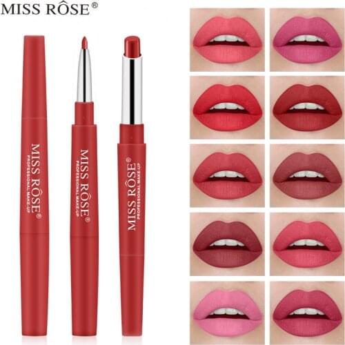 1PC MISS ROSE Double Head Lip Liner Lipstick Pencils Waterproof Long Lasting Pigments Color Lipliner Pen Makeup Cosmetics TSLM1