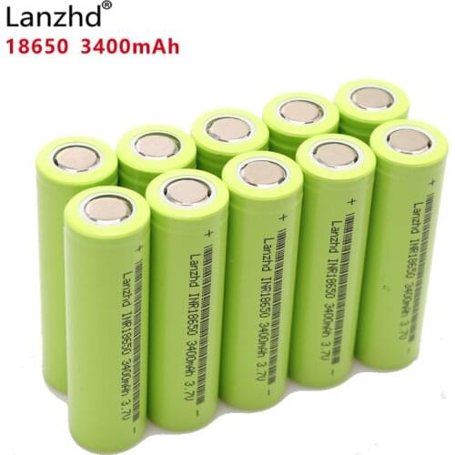 10PCS Original INR18650 3.7V 3400mah 30A 18650 rechargeable lithium battery Suitable for flashlight battery
