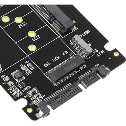 2In1 MSATA/M.2 NGFF to SATA3 Adapter Card Enclosure Box for 2.5" SSD PC Computer W91A