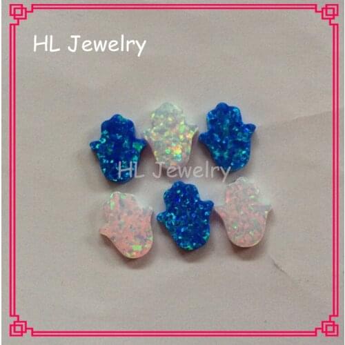 50PCS Op05/op17 11*13mm Opal Jewelry Working Stud&Drop Earrings/Bracelet/Necklaces For Women Synthetic Opal Hamsa Hand pendant