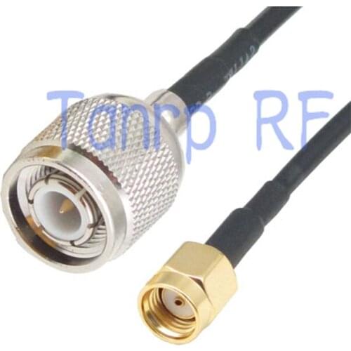 50CM Pigtail coaxial jumper cable RG174 extension cord 20in TNC male plug to RP-SMA male (female pin) RF connector adapter