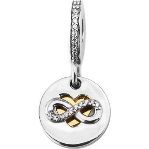Beads FOR Jewelry Making DIY Sterling-Silver-Jewelry Heart of Infinity Bead Charms Silver 925 Berloque Perles Charm