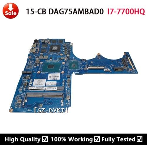 For HP Pavilion 15-CB Laptop Motherboard I7-7700HQ 930530-001 926305-601 926305-001 DAG75AMBAD0 G75A Mainboard