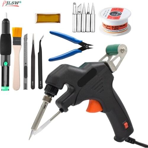 EU/US 50W 110-220V Electric Soldering Iron Kit Internal Heating Gun Handheld Automatically Send Tin Welding Station Repair Tool