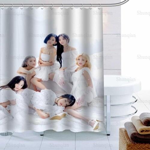 KPOP Girl G-IDLE Backgrounds Decor Shower Curtain Waterproof Mildew Proof Bath Curtain Polyester Fabric Bathroom Curtain 0512