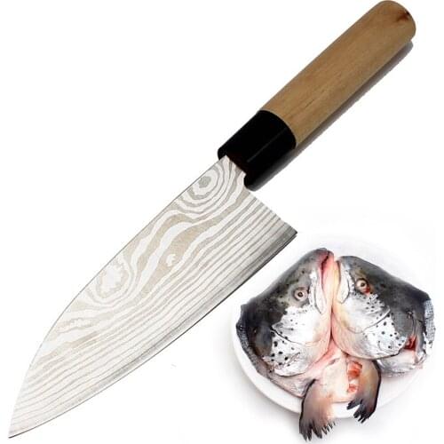 Kitchen Knives 12Inch 3Cr13Mov Stainless Steel Knives Cook Set Wood Handle Paring Fruit Vege Chef Knife