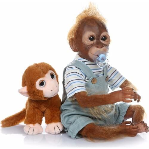 Monkey doll reborn baby 20inch 52cm soft cloth body silicone dolls Macaco boneca like real Apes for children gift toys