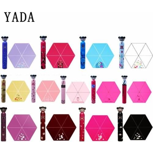 YADA Japanese style Cartoon Girl Doll Umbrella For Women Folding Wine Bottle Umbrella Sun Rain Creative UV Mini Umbrellas YS852
