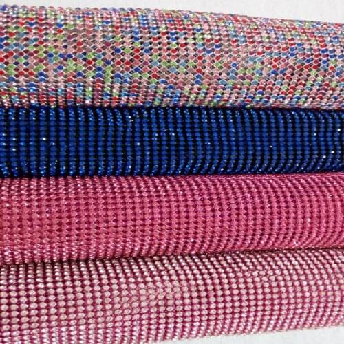 Bling Bling 45x40cm Quality Crystal Rhinestone Metal Mesh Fabric Metallic cloth Metal Sequin Sequined Fabric Home Decoration