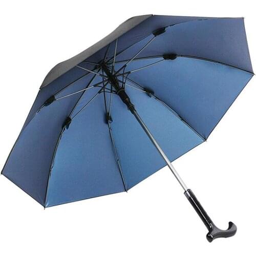 Metal Travel Umbrellas Long Handle Non Slip Strong Windproof Creative Black Umbrellas Cane Guarda Chuva Household Goods DG50U