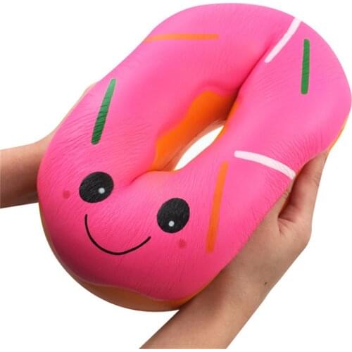Cartoon Donut Squishies Jumbo Giant Doughnut Slow Rising Fruit Scented Stress Relief Toy Lovely Funny Gift Jouet Enfant