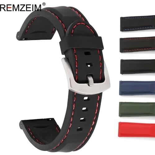 Soft Silicone Sport Watchband 18mm 20mm 22mm 24mm Quick Release Waterproof Replacement Bracelet Band Strap Watch Accessories