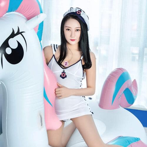 2020 New Sexy Lingerie Sling Deep V Corset Japanese Sailor Generous Collar Willow Nail Buckle Decoration Cross Straps Hip Skirt