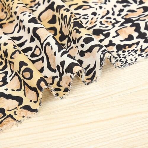 New Leopard Print Chiffon Trousers Dress Material Bag Crepe Fabric Printed Chiffon Dress Fabric
