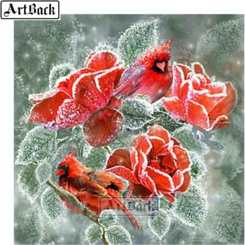 New 5D diamond painting flower bird full square drill rhinestone 3d diamond rhinestone mosaic home decoration flower FL38