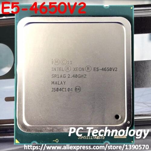 Original Intel Xeon cpu E5 4650V2 2.4GHZ 10Cores 25MB SmartCache E5 4650 V2 FCLGA2011 95W 1 year warrant free shipping E5-4650V2